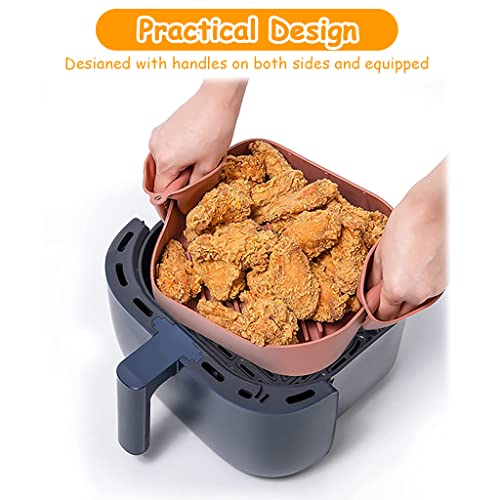 HASTHIP® Air Fryer Reusable Silicone Pot with 2 Anti-Scald Oven Mitt, 8.1-inch Non-Stick Air Fryer Liners with Ear Handles, Air Fryer Accessories, Food-Grade Air Fryer Basket, for 6 QT (Pink) HASTHIP® Air Fryer Reusable Silicone Pot with 2 Anti-Scald Oven Mitt, 8.1-inch Non-Stick Air Fryer Liners with Ear Handles, Air Fryer Accessories, Food-Grade Air Fryer Basket, for 6 QT (Pink)